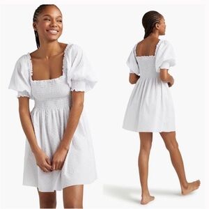 NWT Hill House The Athena Nap Dress | Sheer White Swiss Dot - XXS